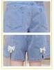 Korean Style Girls' Denim Shorts with Bows - Chic Summer Fashion Hot Pants for Kids