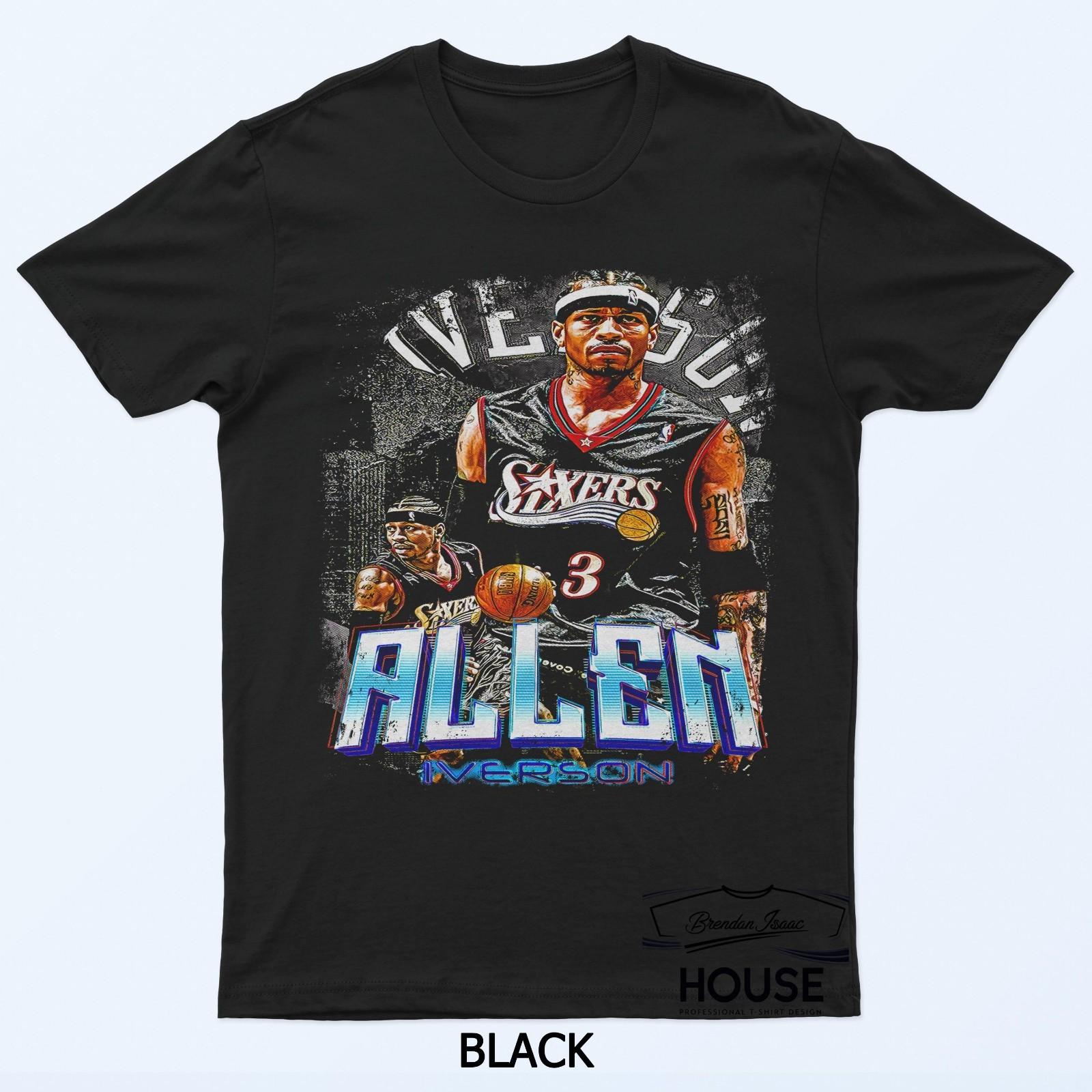 Allen Iverson Ball Player Sports Graphic Art T-Shirt XL