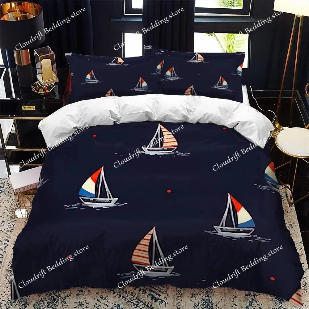 Maritim Serie Bettwäsche Set Jungen Mädchen Twin Queen Size Bettbezug Kissenbezug Bett Kinder Erwachsener Mode Heimtextilienextile026