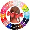 2PCS/Lot 4Inches Solid Colors Hair Bows With Clips For Girls Gift Boutique Ribbon Bows DIY Hair Decor Kids Hair Accessories