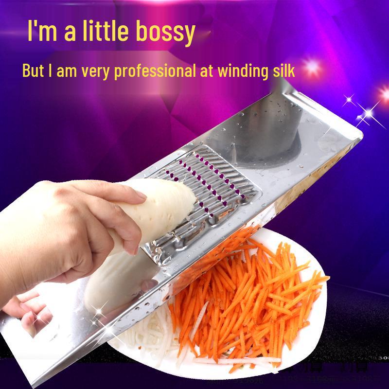 Stainless Steel Radish & Potato Shredder: Household/Commercial Slicer Small Fine Shred (3mm Output Hole)