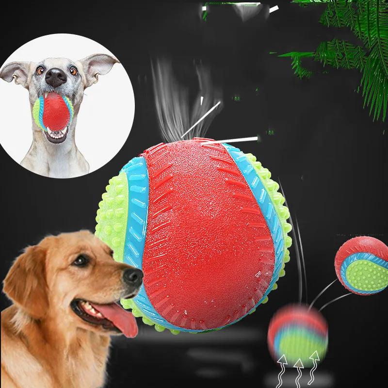 8cm Bissfestes Haustier Hundespielzeug Gummiball Rindfleischgeschmack Elastischer Ball Um zu Verhindern, dass der Hund Dinge Zerstört Hundetrainingszubehör