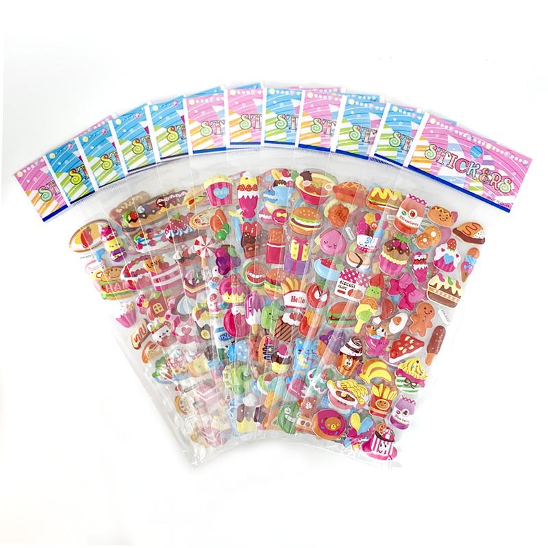 

12 Sheets/Pack Cute Bulk 3D Puffy Stickers for Kids Scrapbooking Laptop Mobile Phone Decoration Girl Boy Birthday Gift