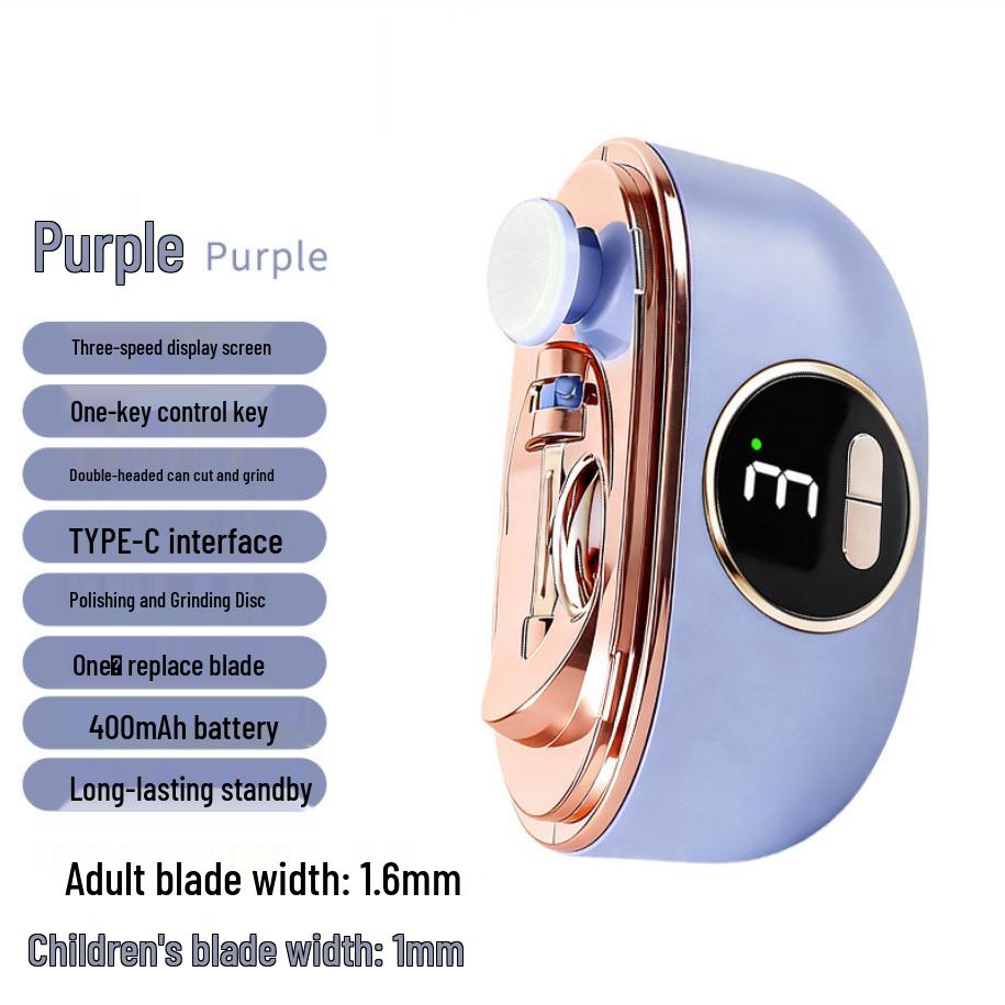 

Rechargeable Multi-Functional Nail Clippers: Safe for Infants & Toddlers, Anti-Pinch, Portable, with Nail File for Elderly