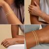 14K Gold Plated Bracelet Set for Women, Dainty Stackable Paperclip & Beaded Chains, Trendy & Waterproof Gift