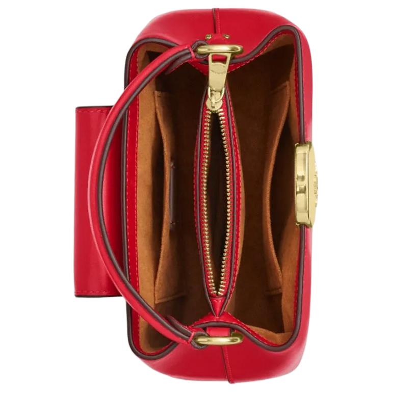 Coach Eliza 20 Logo Buckle Closure Leather Shoulder Crossbody Handbag Small Women Handbags Red CW040-IMUP7