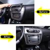 Para Seat Leon 2005 2006 2007 2008 2009 2010 2011 2012 Pegatina Real de Fibra de Carbono Blanda Panel de CD del Coche Accesorios Interiores LHD RHD