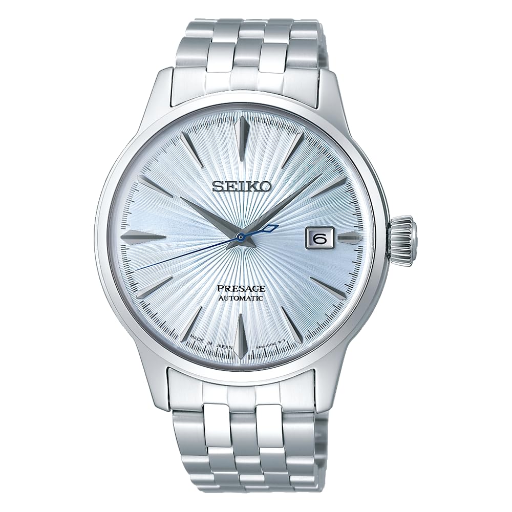 

[Часы Seiko] Мужские механические автоматические часы Presage, серия Cocktail, серебристый цвет, прозрачная задняя крышка SARY161