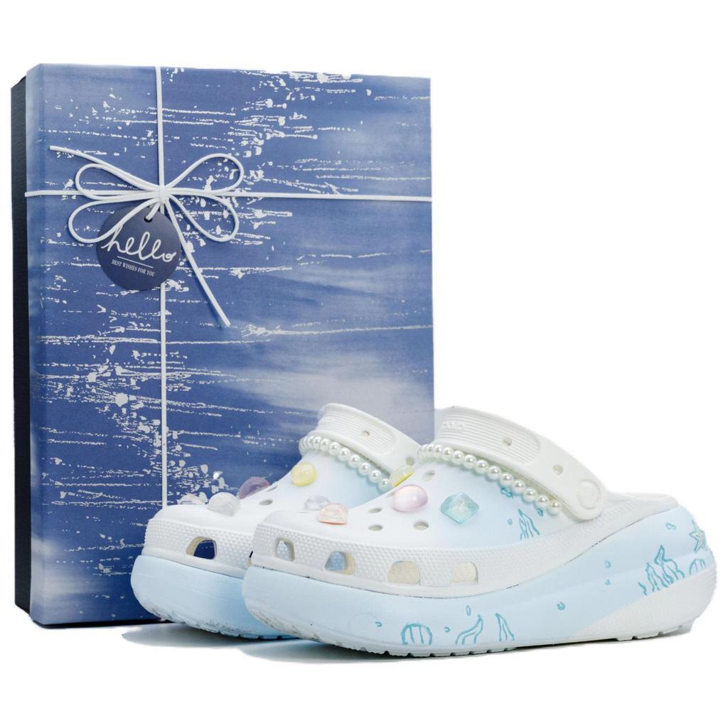 Crocs Crush Clog Dream Gift Box EVA Dream Comfortable Hole Shoes Unisex White