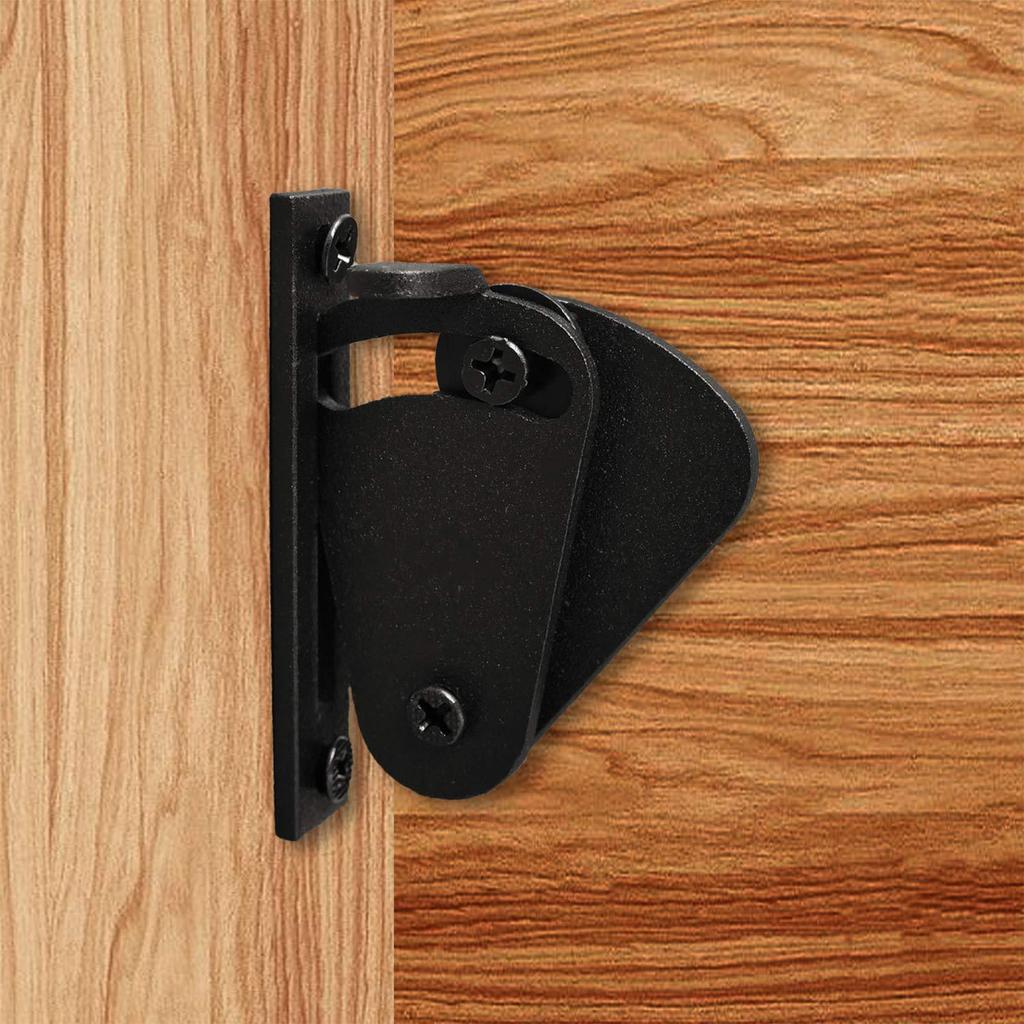 Barn Door Latch Black Frosted Carbon Steel Glossy Decorative Practical Sliding Barn Door Latch for