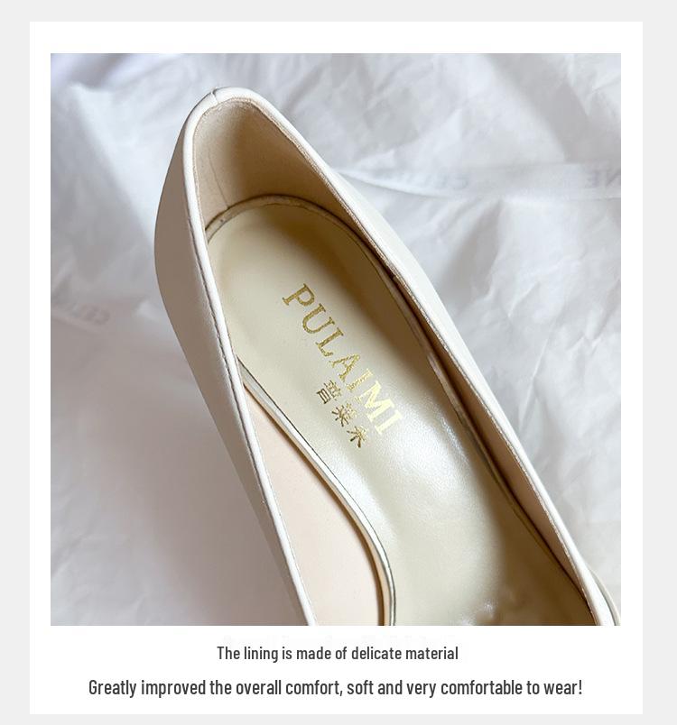 2025 Spring Women's French Twist Pointed Toe Stiletto Heels - Large Sizes 41-43 for Commuting and Work