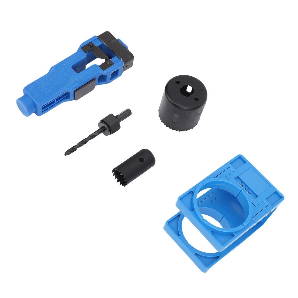 Door Lock Installation Kit Precise Scoring Chiseling Door Latch Mortise Tool and Lock Hole Saw Kit Blue
