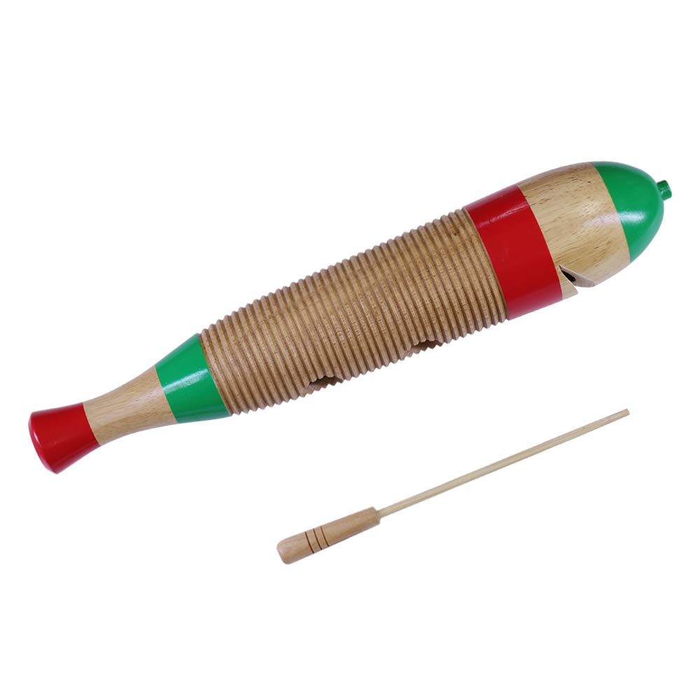 HOSCO Percussion Fish Guiro, 40cm, with Drumsticks, HP-FG40S