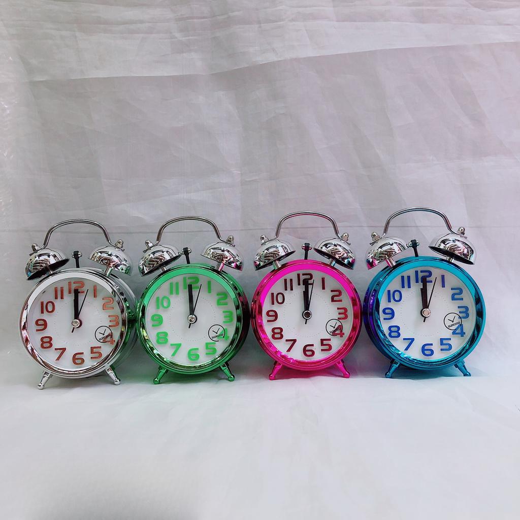 Electroplating Colored Quartz Clock Simple and Fashionable Bell-ringing Children's Desk Super Silent Alarm Clock