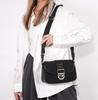 David Jones women's messenger bag, black faux leather