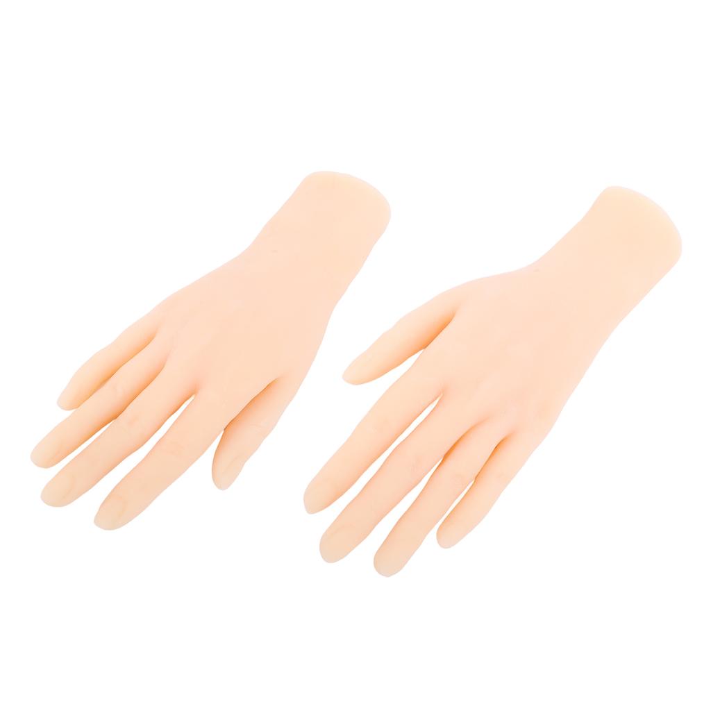 Silicone Model Hands Molding Female Mannequin Hands Pair for Manicurist Nails Practice Jewelry
