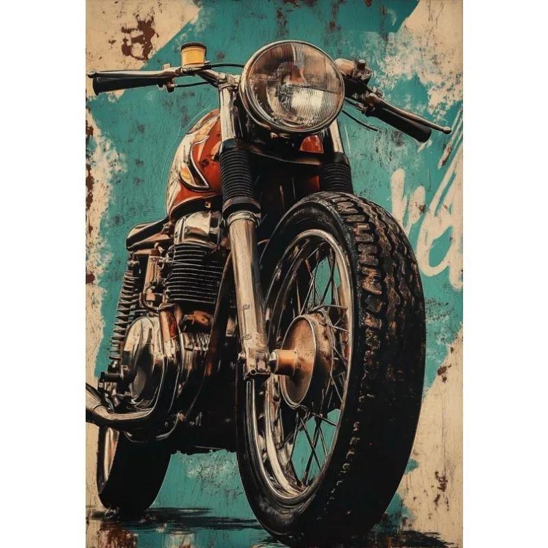 Minimalist Retro Motorcycle Metal Tin Sign Garage Home Biker Gift
