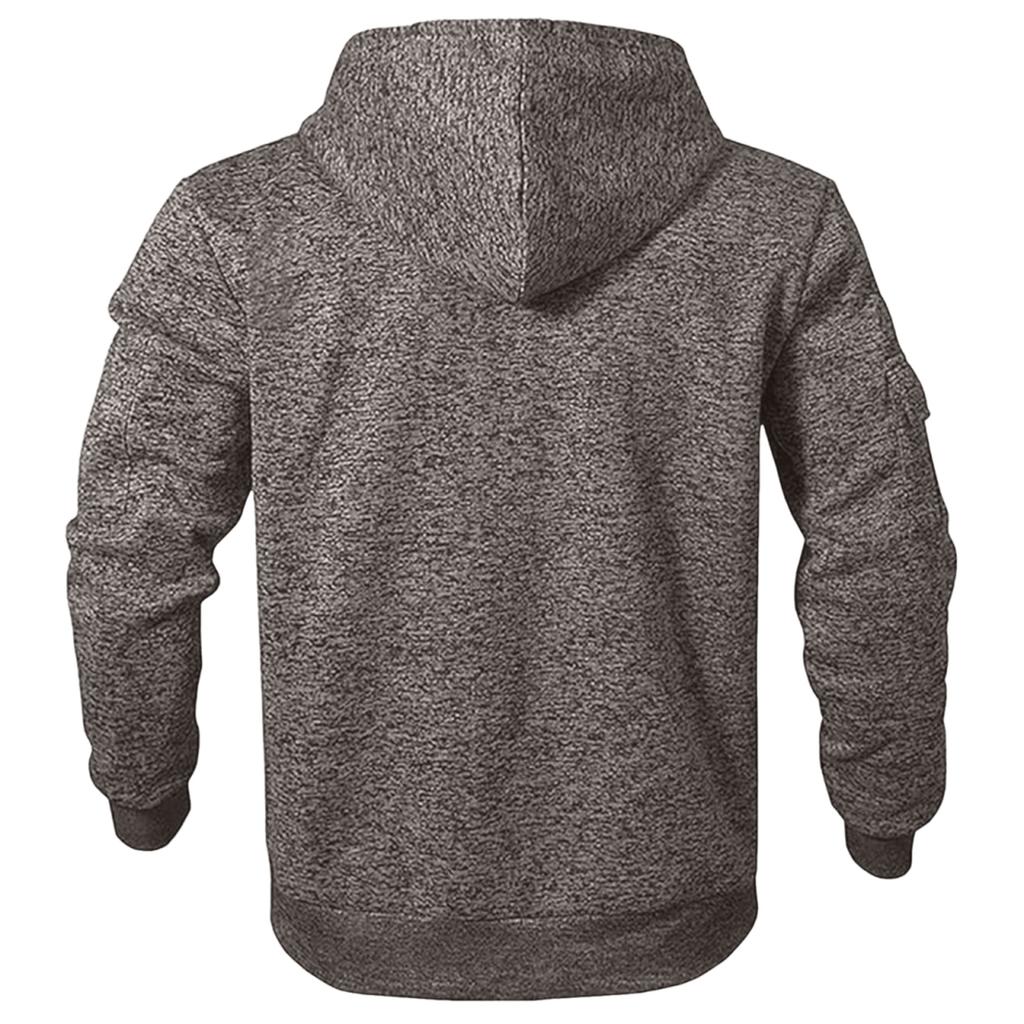 Pánská mikina na zip střední gramáže s plným zipem a dlouhým rukávem, pohodlná útulná mikina s kapucí a kapsami