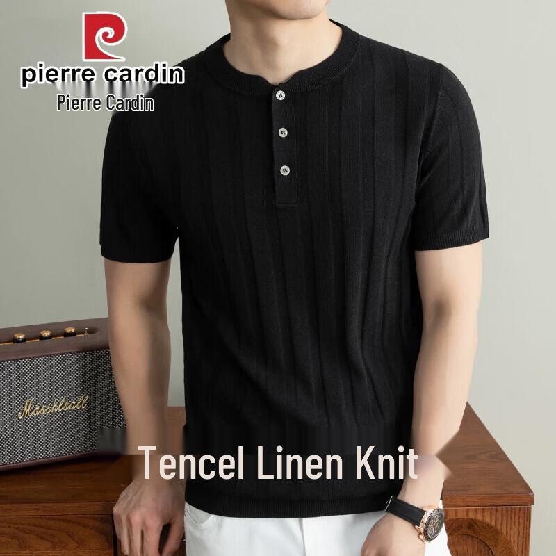 Pierre Cardin Men s Tencel Linen Henley Knit T-Shirt 2XL