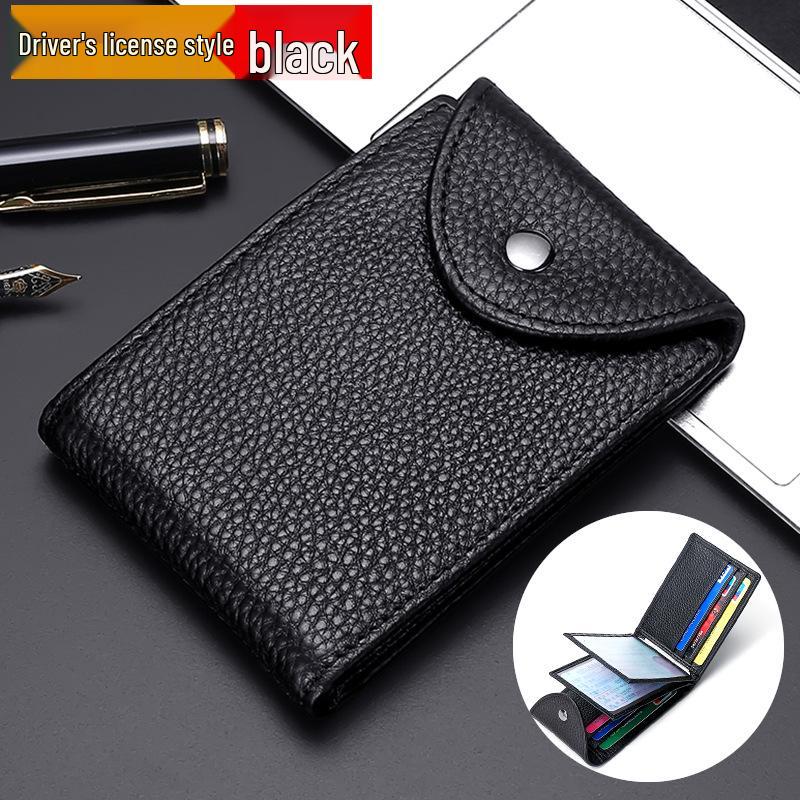 Genuine Leather Bi-Fold Wallet & Multifunctional Driver's License Holder with ID Slots & Card Sleeves