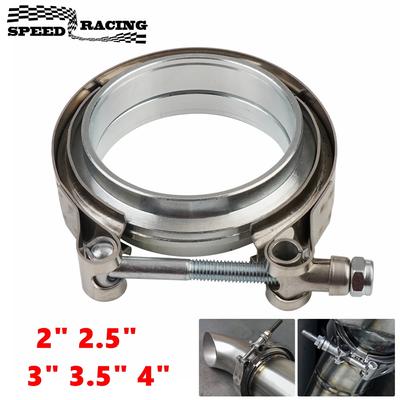 Zacisk V-band 2" 2.5" 3" 3.5" 4" ze stali nierdzewnej z kołnierzem męskim żeńskim pasujący do układu wydechowego, turbosprężarki, downpipe, tłumika