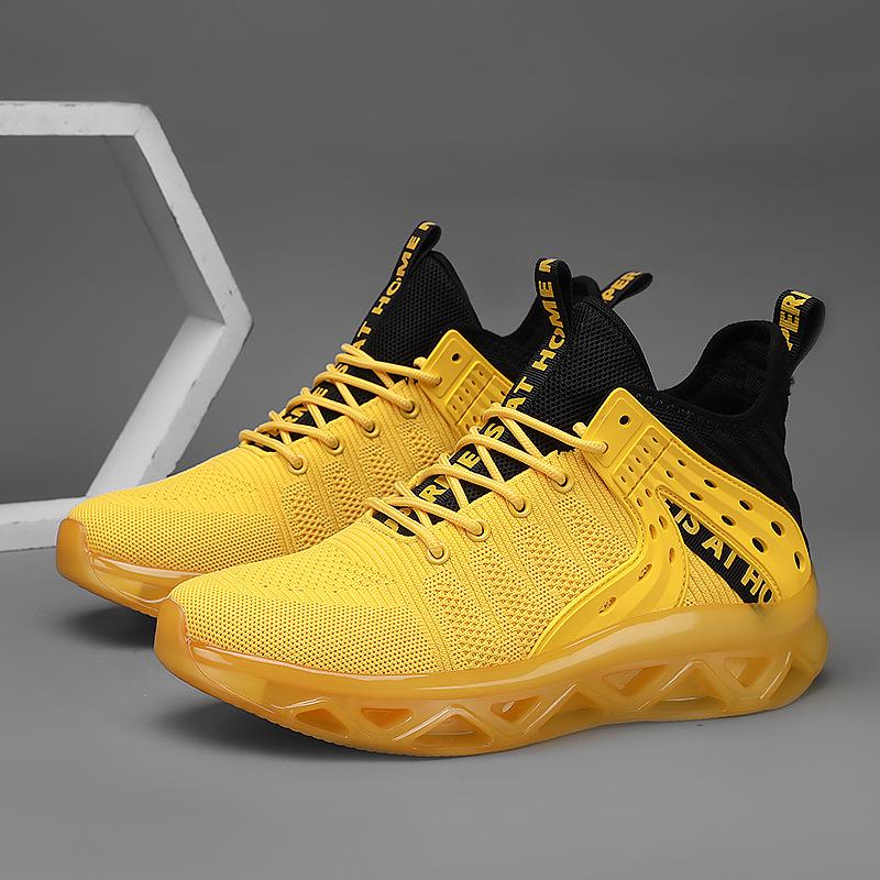 High-top Men's Shoes Blade Shoes Large-size Shoes Socks Shoes New Thick-soled Heightening Shock Absorption Running Casual Sports Shoes