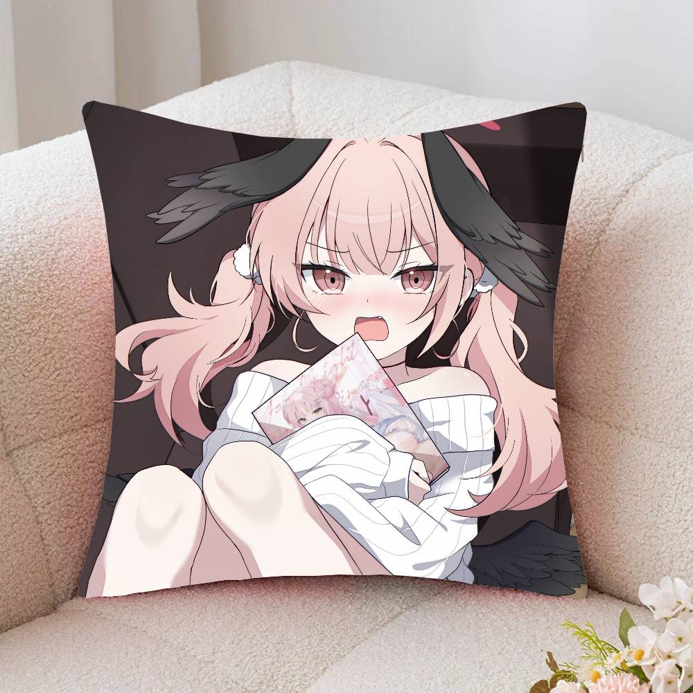 Shimoe Koharu Anime Game BBlue Archive Pillow Case Fashion Square Pillowcase Bedroom Sofa Room Ins Decoration Leisure