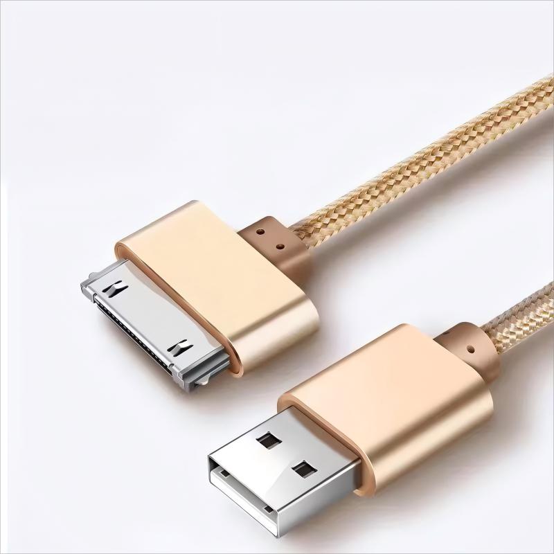 Fast Charging Cable for iPhone 4 4s iPad 2 3 iPod 30 Pin Nylon Braided Wire Metal Plug Data Transfer Sync USB Charger adapter