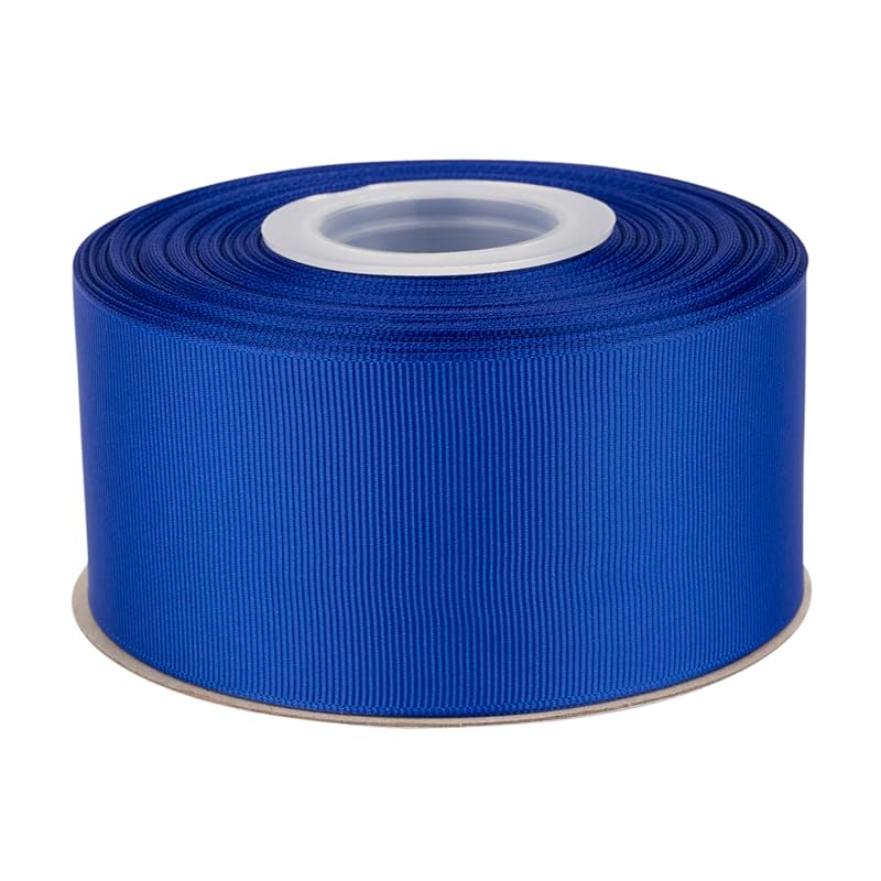 

[Tekdeere]Width 50mm solid cobalt grosgrain ribbon, perfect for gift wrapping, sewing, hair accessories, wedding decorations - 22 meters/roll