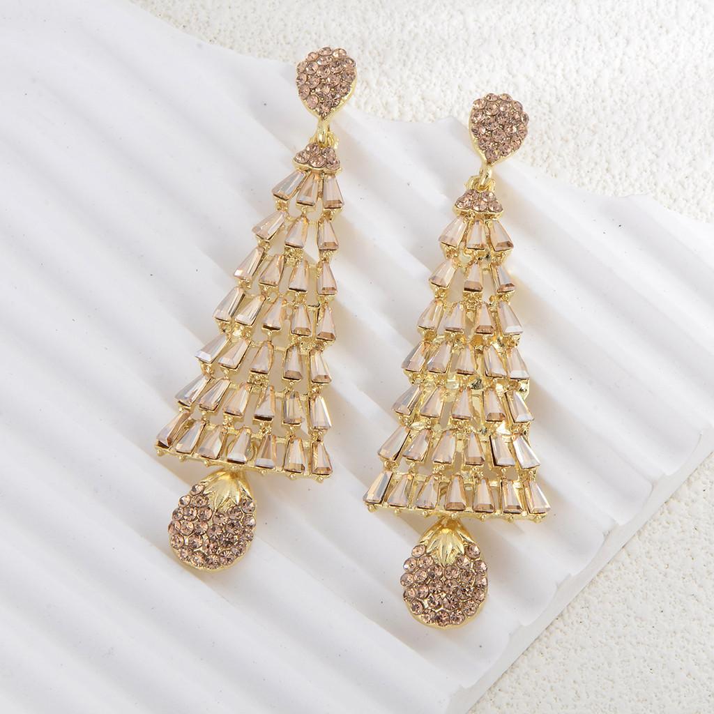 Christmas Tree Earrings With Tassels For Women Holiday Party Decor