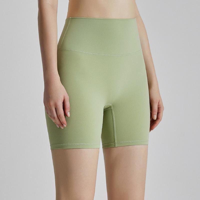 High-Waist Nude Yoga Shorts - Hip-Lifting, Tummy-Control, Free Size Lycra Sportswear