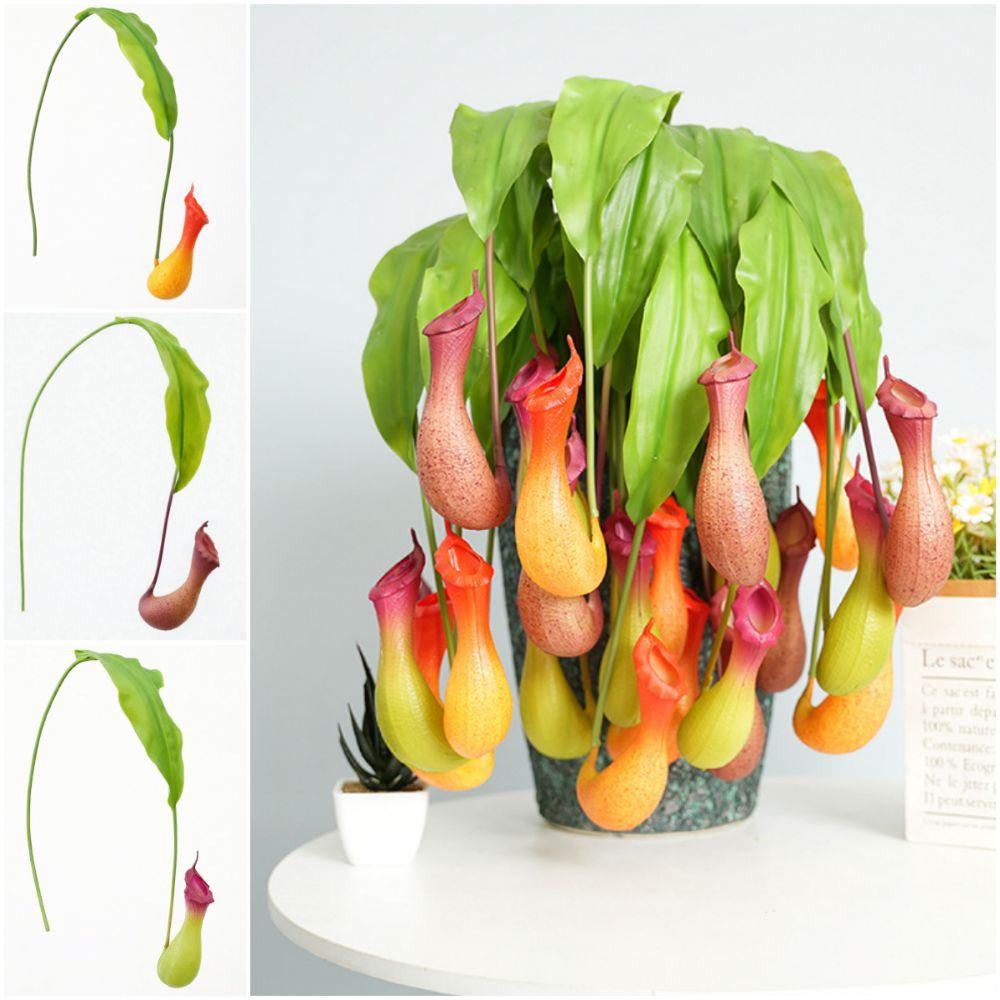 Multicolor Artificial Pitcher Plants Greenery Accessories Green Leaves Hanging Green Plants Photo Props Faux Plant