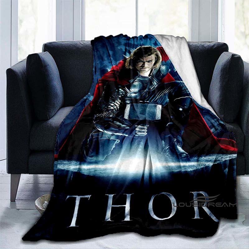 Customizable 2026 new Thor cartoon anime blankets bedroom decorations warm flannel sofa blankets suitable for home bedroom