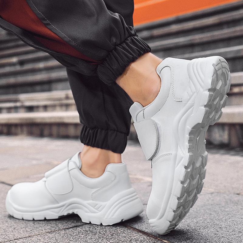 Weiße Arbeitssicherheitsschuhe für Herren Damen Stahlkappe Arbeitsschuhe Mode Sicherheitsschutzschuhe Durchstichsichere Sicherheitsstiefel