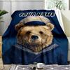 1PC Custom Name Bear Sailor Adventure Outdooor Flannel Blankets Throw Blanket All-Season Throw Gift Bedspread for Couch, Bed, Camping Holiday Birthda