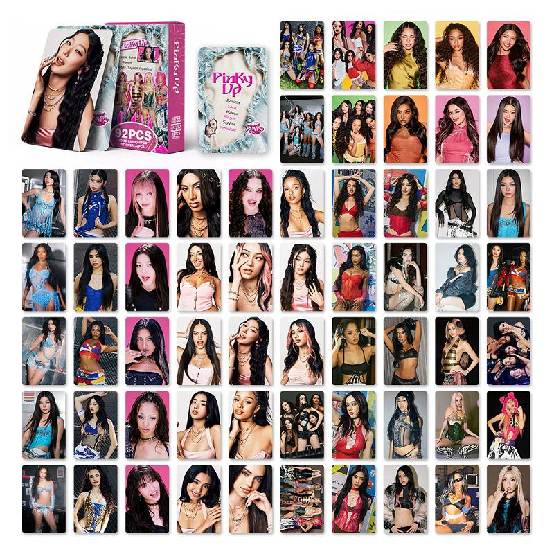 Katseye Pinky Up Lomo Card Pack 92Pcs Total 60Pcs Group Solo Photocards + 32Pcs Mini Stickers Fans Collection Gift