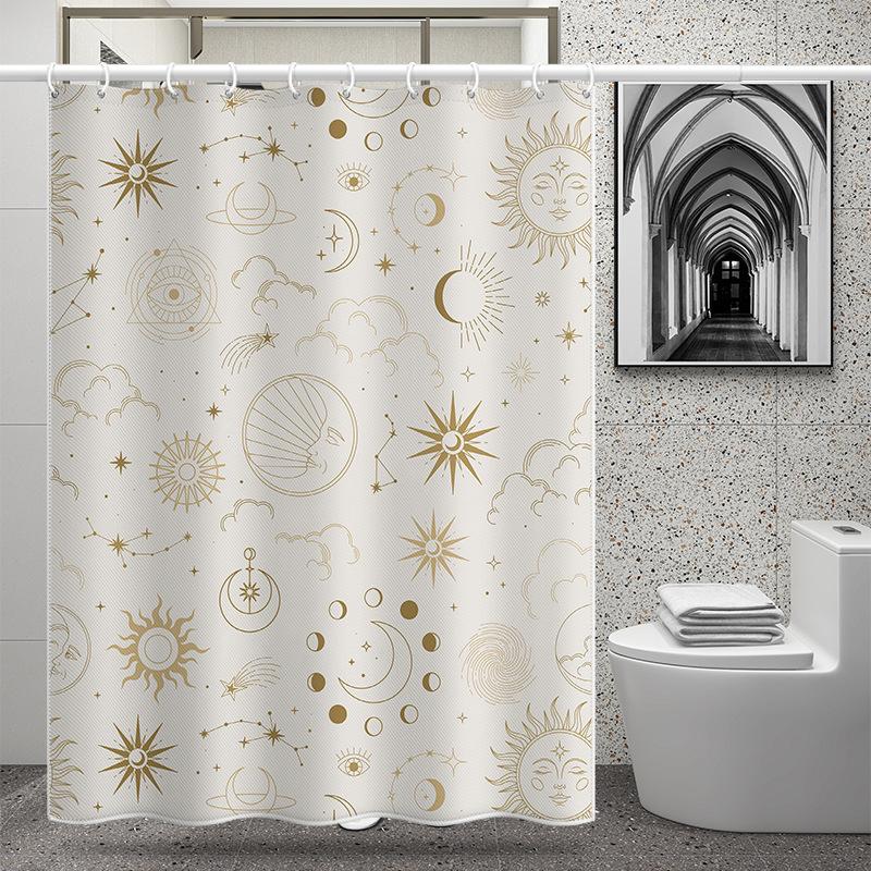 Badezimmer verdickter wasserdichter Vorhang, schimmelfester Duschvorhang, Duschtrennwand-Vorhang, Duschvorhang, Badezimmer-Vorhang, kostenlose Perforation