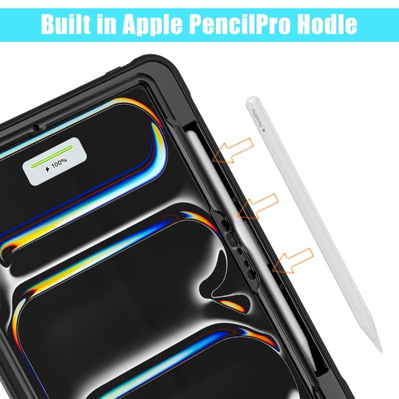 IPad Pro 11-inch 12.9-inch Rotating Stand Case With Wrist Strap Full-Body Shockproof PC Cover Travel Office Use