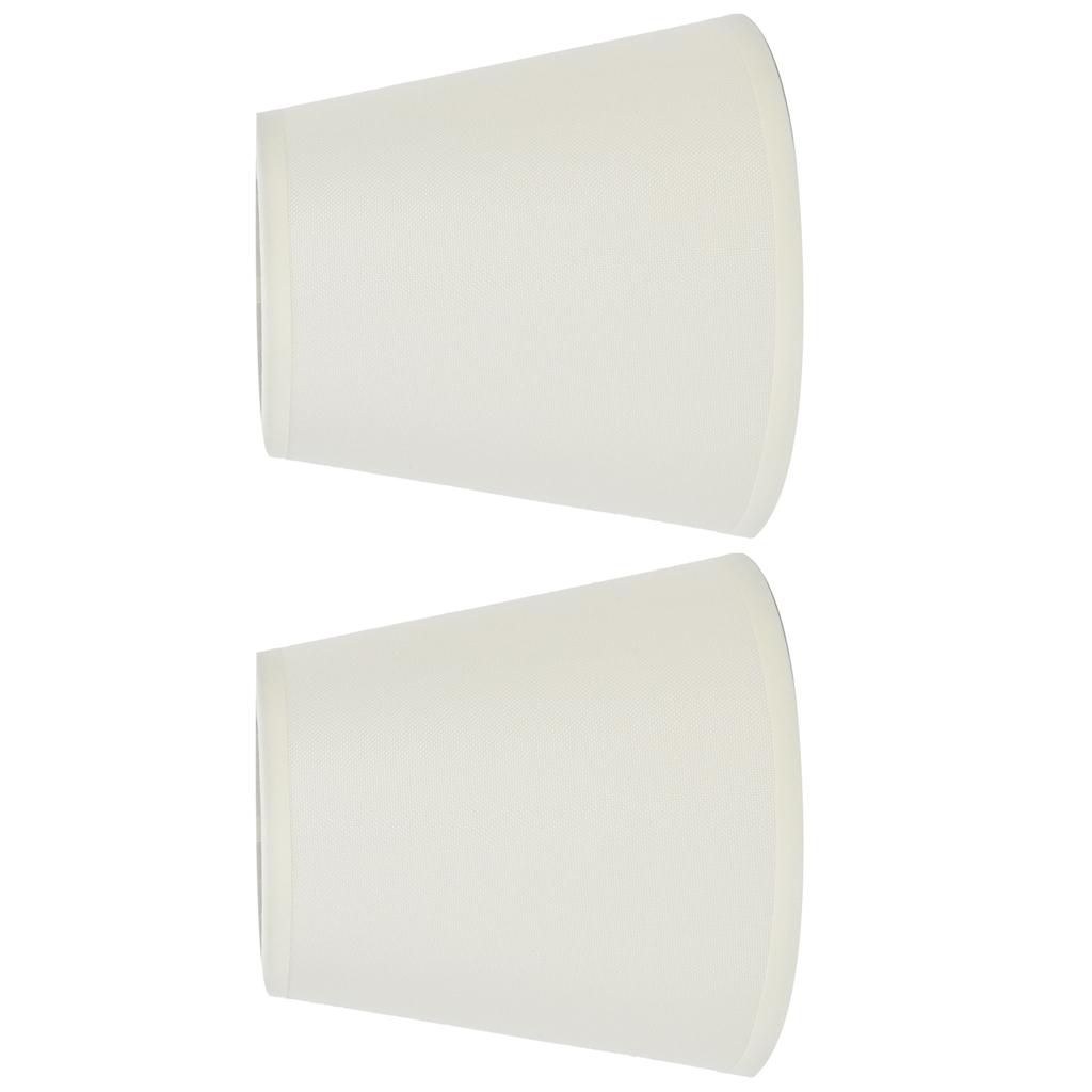 2PCS Fabric Lampshade European Style Clip On Lamp Shade for E14 Screw Chandelier Wall LampPT07 White