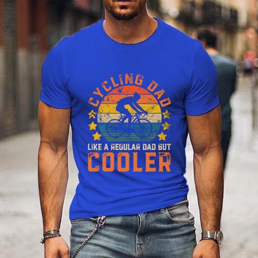 Cycling Dad Cooler Print Men's T Shirt Funny Vintage Mountain Bike Tshirt Hip Hop Casual Tops Summer Father Day Street T Shirt