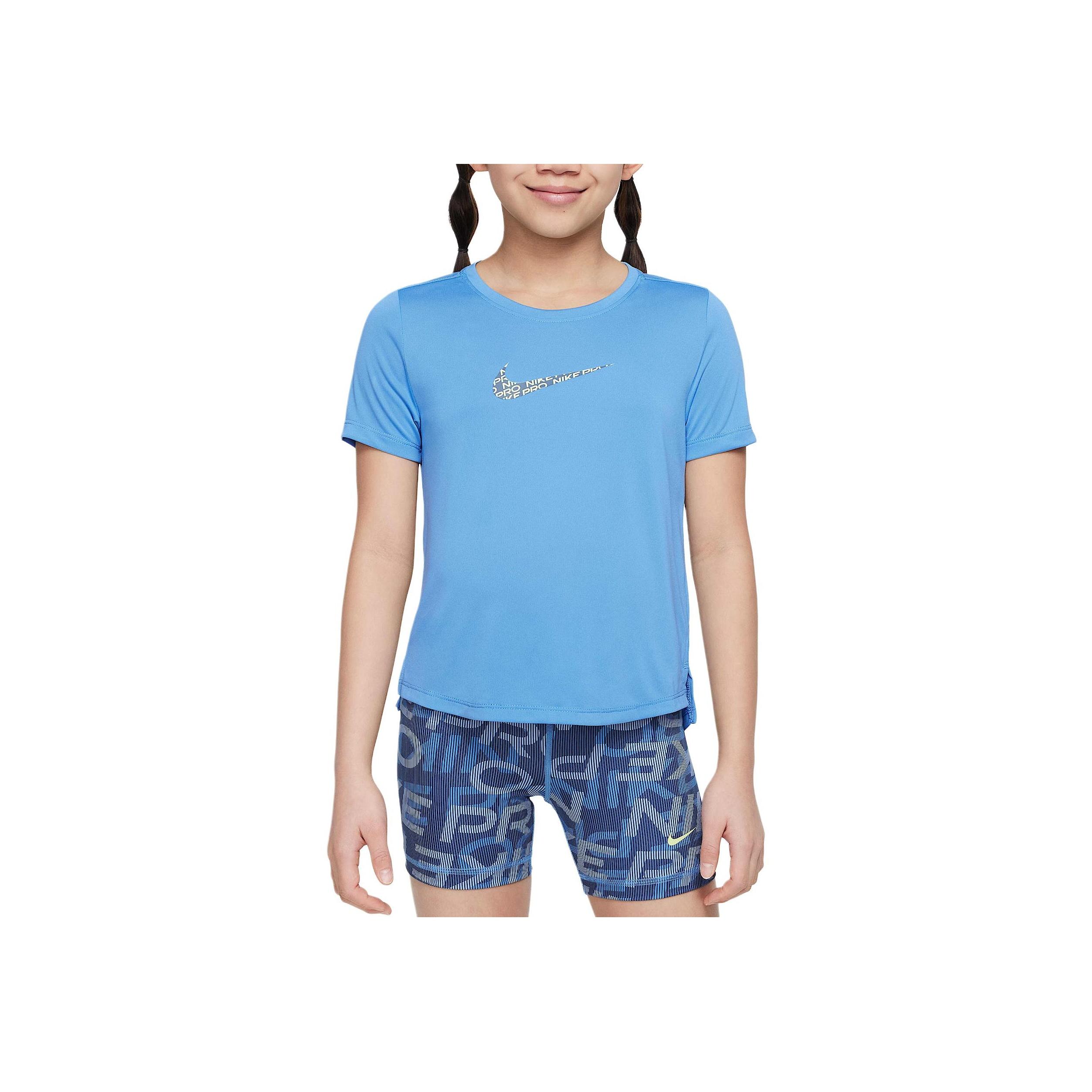 

Nike Dri-Fit T-Shirt Easy Comfortable Simple Fashion Short Sleeve Kids Tops Blue HJ2855-489 XS