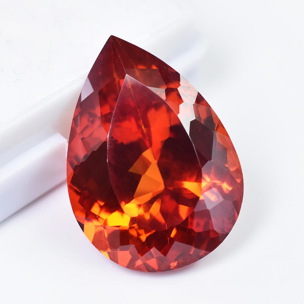 Natural Orange Sapphire Loose Gemstone 10 ct Pear Shape September Birthstone for Gem Collections