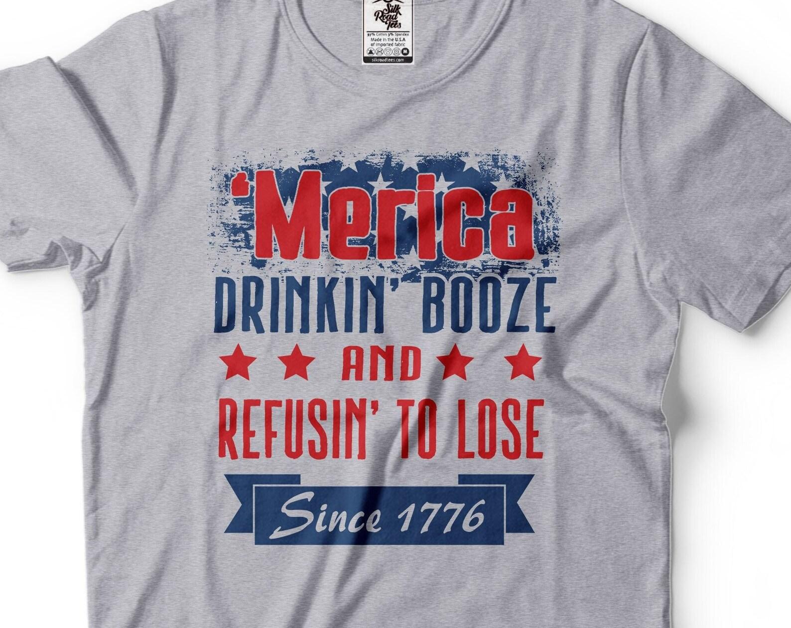 Funny Merica USA Shirt: 4th Of July Drinking Tee 3XL
