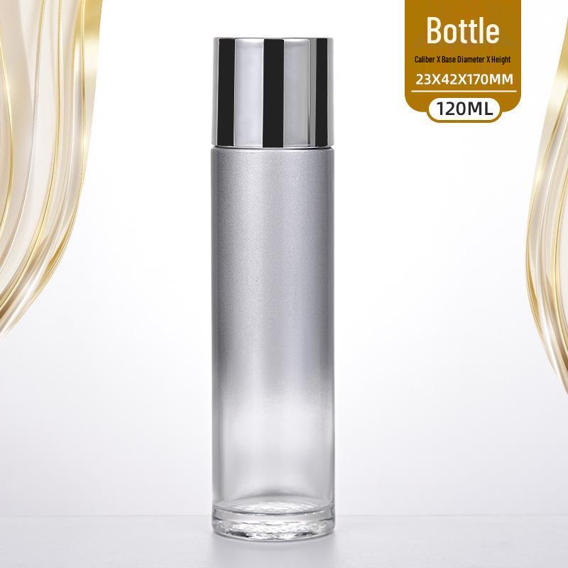 Travel-Size Gradient Silver-Gray Cosmetic Bottles Set