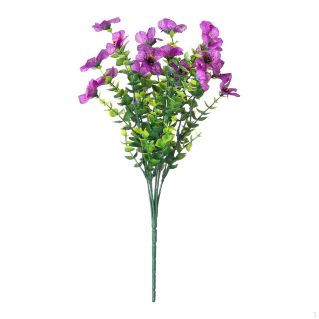 Artificial Violet Flower Bouquet Pick Fake Plant Faux Branch for Backyard