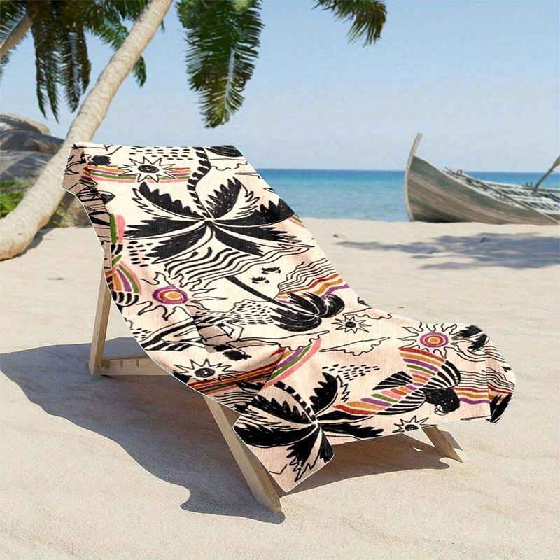 Beach Towel Fashion Tropical Print Pattern Sun Protection Windproof Suitable For Pool Camping Travel Blanket