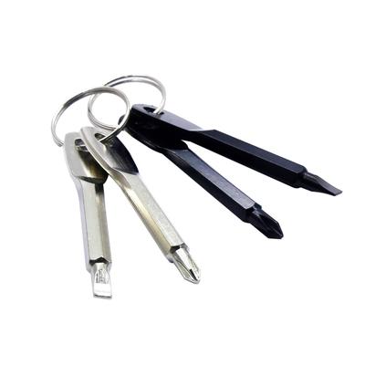 1set Portable Phillips Slotted Screwdriver Key Ring Multi Mini Pocket Repair Tool Gadget