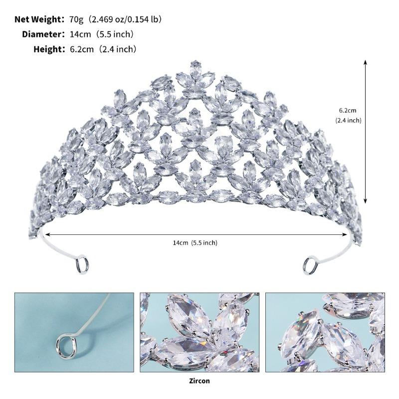 Meier Minimalist zircon crown - premium full diamond tiara - bridal wedding headpiece