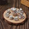 15 Stück Miniatur Kleinblumiges Muster Küche Miniatur Puppenhaus Zubehör Mini Teeservice
