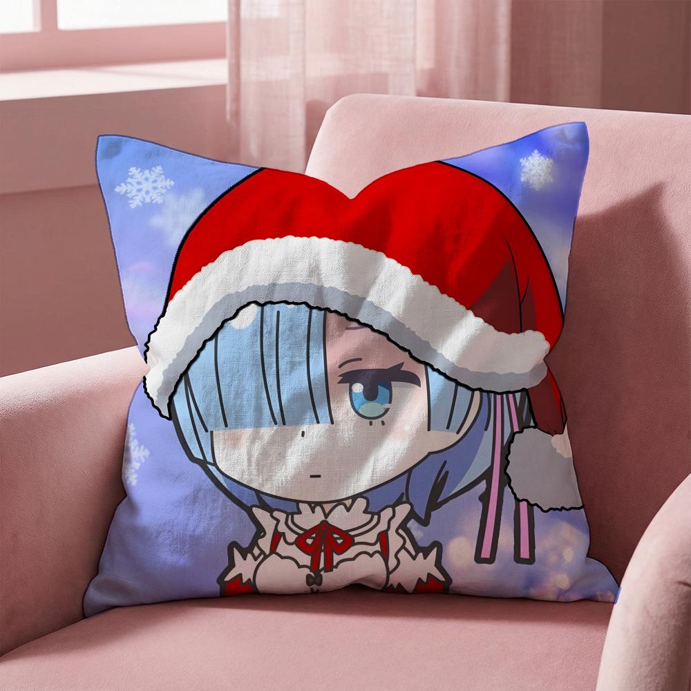R-Re Zero ANIME Cushion Cover Multi-Scene Pillow Cover for Home & Car - Reversible, Soft & Durable for Daily Use